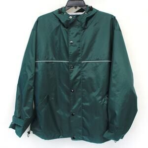 Tri-Mountain Green Outwear Jacket Full Zip Pocket Windbreaker Waterproof Large